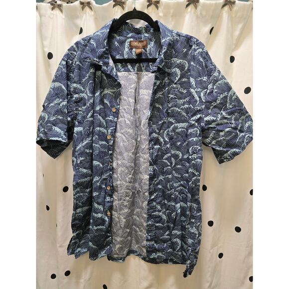 Cooke Street Other - Cooke Street Hawaiian Islands blue wave short sleeve button down shirt 2XL